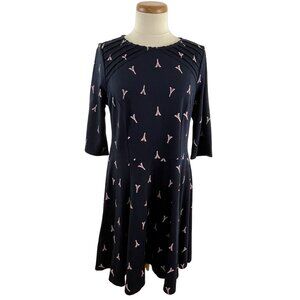 Unique Vintage Women's 2XL Eiffel Tower Paris Dress Fit & Flare Skater Retro